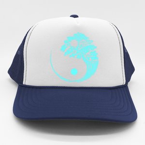 Yin Yang Turquoise Blue Bonsai Tree Japanese Buddhist Zen Gift Trucker Hat