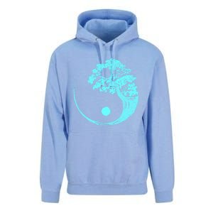 Yin Yang Turquoise Blue Bonsai Tree Japanese Buddhist Zen Gift Unisex Surf Hoodie