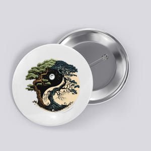 Yin Yang Tree Of Life On Buddhist Bonsai Tree Button