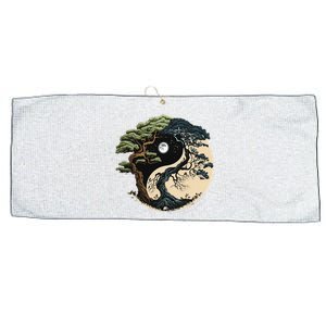 Yin Yang Tree Of Life On Buddhist Bonsai Tree Large Microfiber Waffle Golf Towel