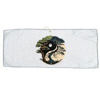 Yin Yang Tree Of Life On Buddhist Bonsai Tree Large Microfiber Waffle Golf Towel