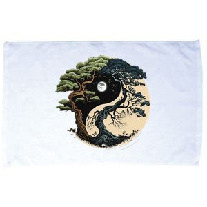 Yin Yang Tree Of Life On Buddhist Bonsai Tree Microfiber Hand Towel