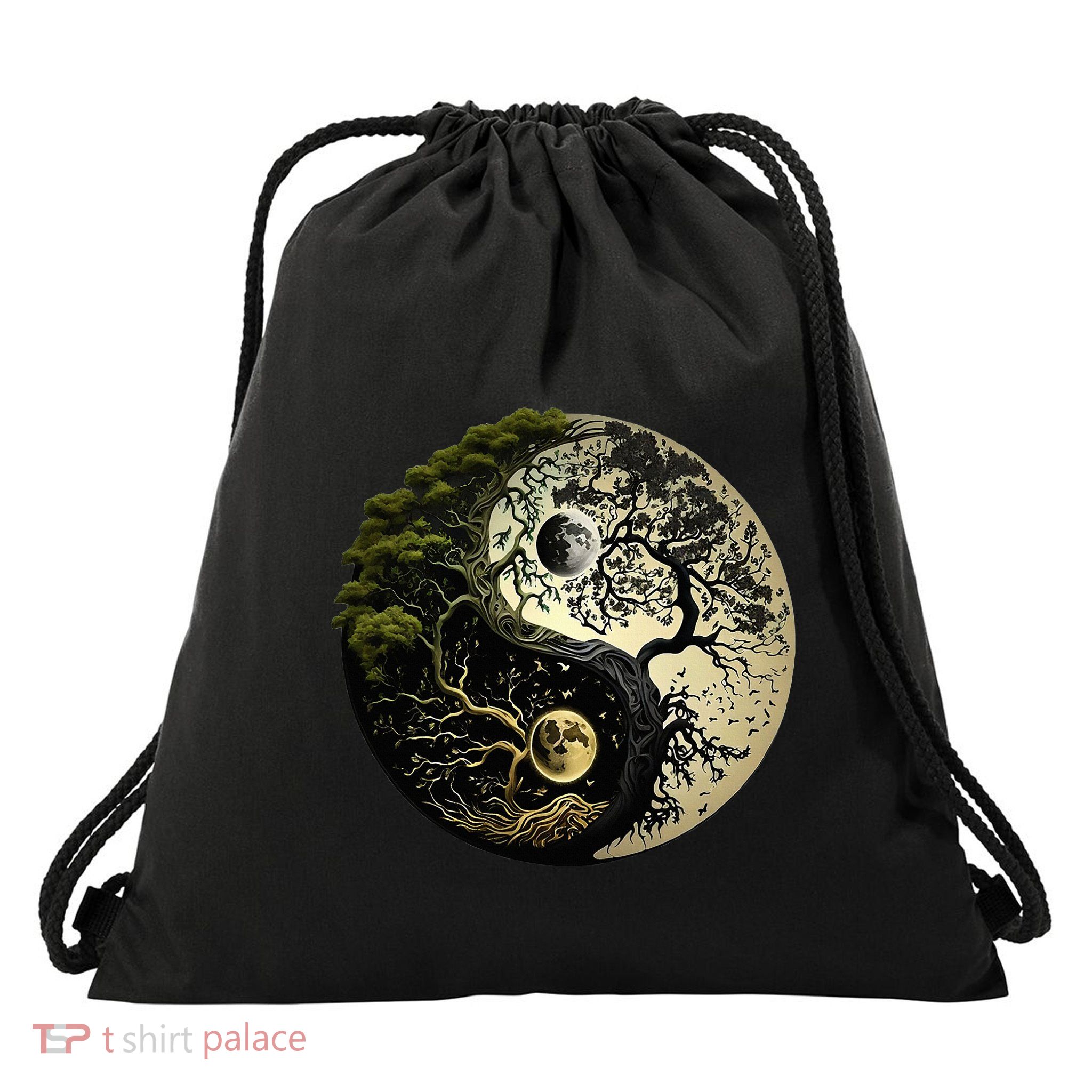 Yin Yang Tree Of Life Funny Drawstring Bag