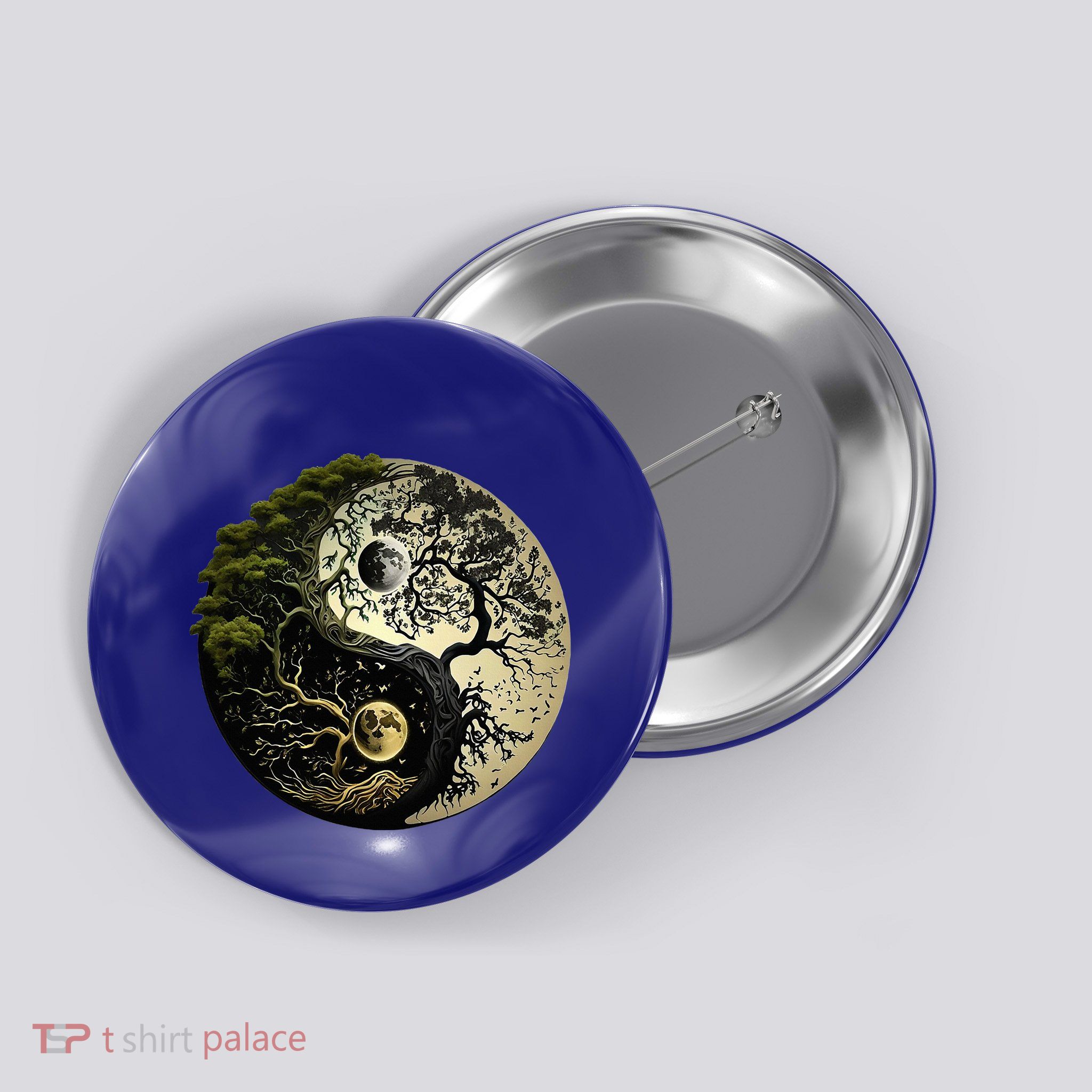 Yin Yang Tree Of Life Funny Button