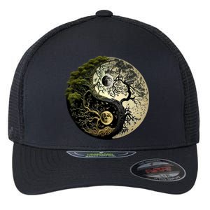 Yin Yang Tree Of Life Funny Flexfit Unipanel Trucker Cap