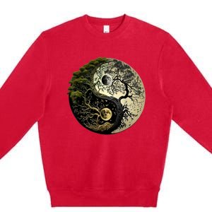 Yin Yang Tree Of Life Funny Premium Crewneck Sweatshirt