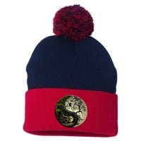 Yin Yang Tree Of Life Funny Pom Pom 12in Knit Beanie