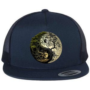 Yin Yang Tree Of Life Funny Flat Bill Trucker Hat