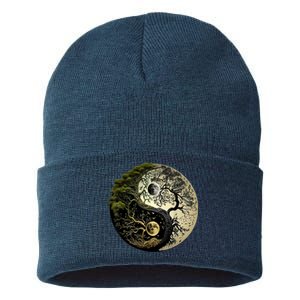 Yin Yang Tree Of Life Funny Sustainable Knit Beanie