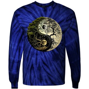 Yin Yang Tree Of Life Funny Tie-Dye Long Sleeve Shirt