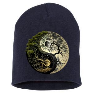 Yin Yang Tree Of Life Funny Short Acrylic Beanie