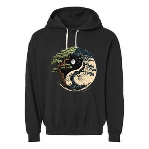 Yin Yang Tree Of Life On Buddhist Bonsai Tree Garment-Dyed Fleece Hoodie