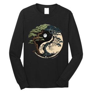 Yin Yang Tree Of Life On Buddhist Bonsai Tree Long Sleeve Shirt