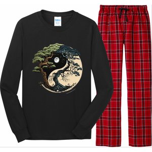 Yin Yang Tree Of Life On Buddhist Bonsai Tree Long Sleeve Pajama Set