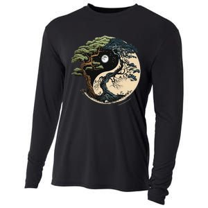 Yin Yang Tree Of Life On Buddhist Bonsai Tree Cooling Performance Long Sleeve Crew