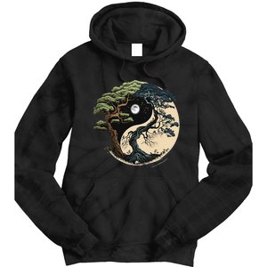 Yin Yang Tree Of Life On Buddhist Bonsai Tree Tie Dye Hoodie