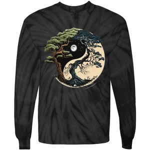 Yin Yang Tree Of Life On Buddhist Bonsai Tree Tie-Dye Long Sleeve Shirt