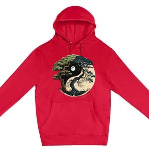 Yin Yang Tree Of Life On Buddhist Bonsai Tree Premium Pullover Hoodie