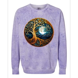 Yin Yang Tree Of Life Colorblast Crewneck Sweatshirt