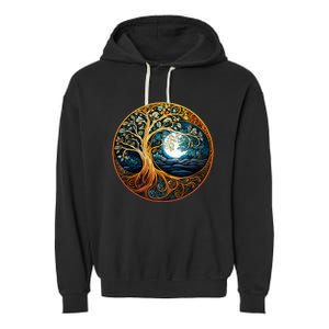 Yin Yang Tree Of Life Garment-Dyed Fleece Hoodie