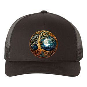 Yin Yang Tree Of Life Yupoong Adult 5-Panel Trucker Hat