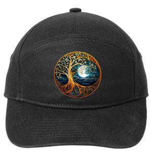 Yin Yang Tree Of Life 7-Panel Snapback Hat