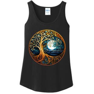 Yin Yang Tree Of Life Ladies Essential Tank