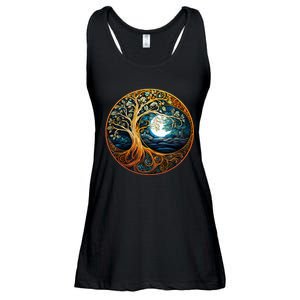 Yin Yang Tree Of Life Ladies Essential Flowy Tank