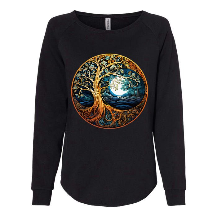 Yin Yang Tree Of Life Womens California Wash Sweatshirt