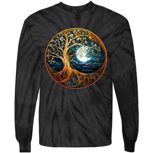 Yin Yang Tree Of Life Tie-Dye Long Sleeve Shirt