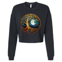 Yin Yang Tree Of Life Cropped Pullover Crew