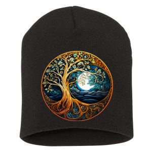 Yin Yang Tree Of Life Short Acrylic Beanie