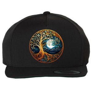 Yin Yang Tree Of Life Wool Snapback Cap