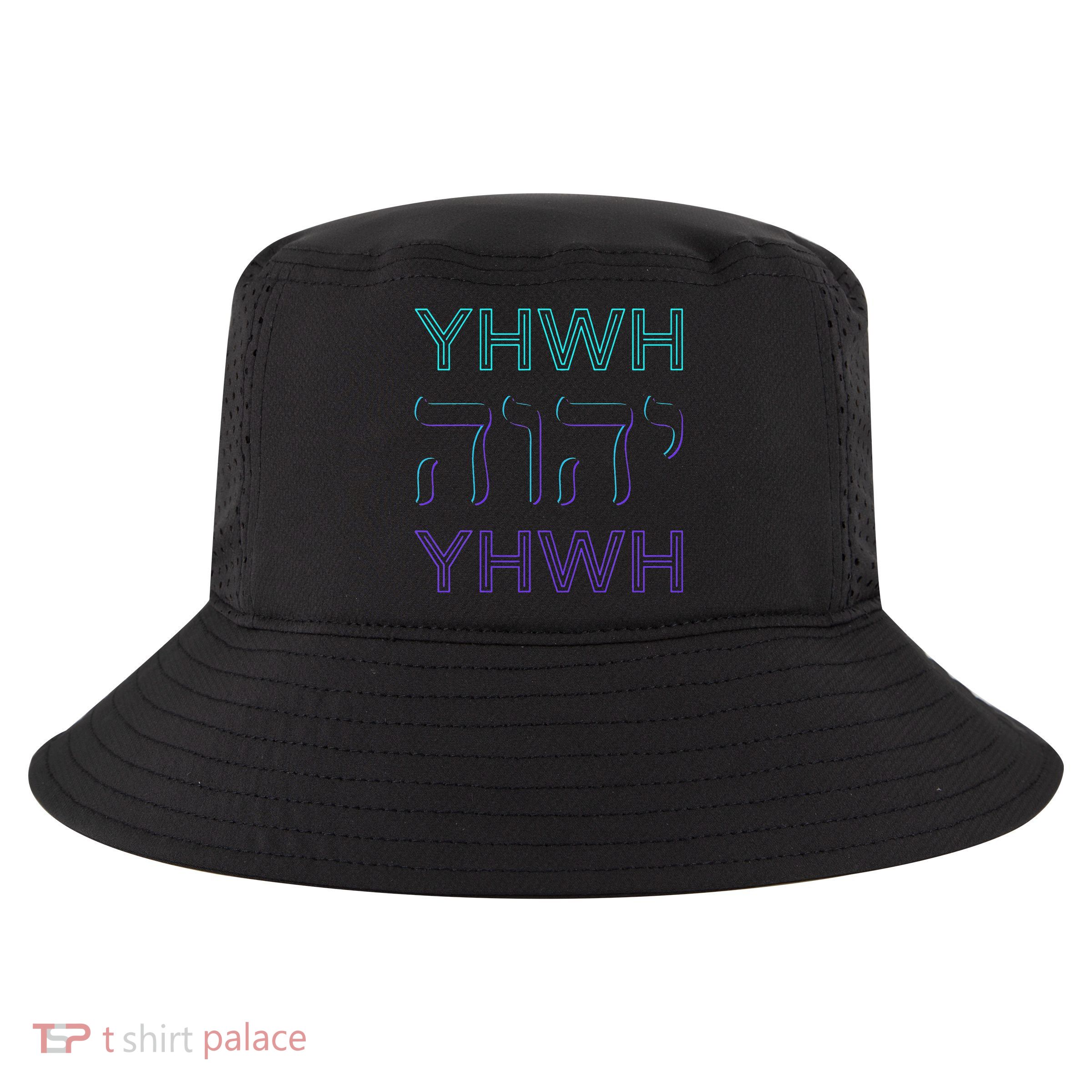 YHWH Yahweh Tetragrammaton Hebrew Name of God JHWH JW Retro Cool Comfort Performance Bucket Hat