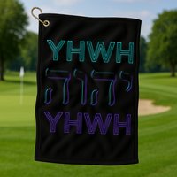 YHWH Yahweh Tetragrammaton Hebrew Name of God JHWH JW Retro Golf Towel