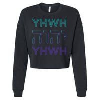 YHWH Yahweh Tetragrammaton Hebrew Name of God JHWH JW Retro Cropped Pullover Crew