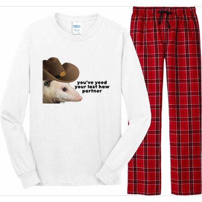 YouVe Yeed Your Last Haw Partner Possum Meme Long Sleeve Pajama Set