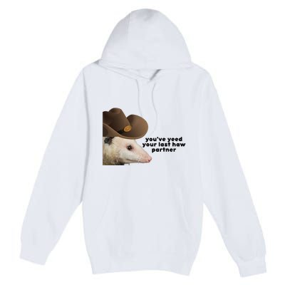 YouVe Yeed Your Last Haw Partner Possum Meme Premium Pullover Hoodie