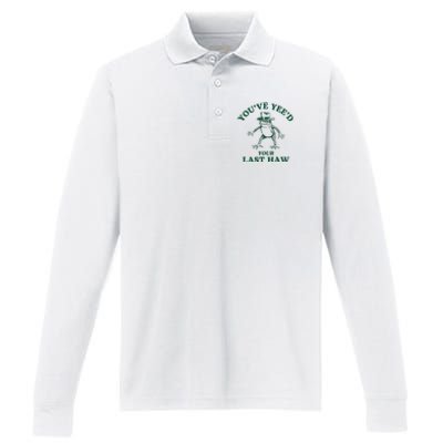 YouVe YeeD Your Last Haw Cowboy Frog Performance Long Sleeve Polo