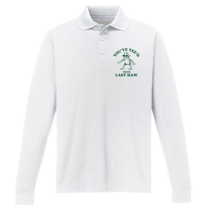 YouVe YeeD Your Last Haw Cowboy Frog Performance Long Sleeve Polo