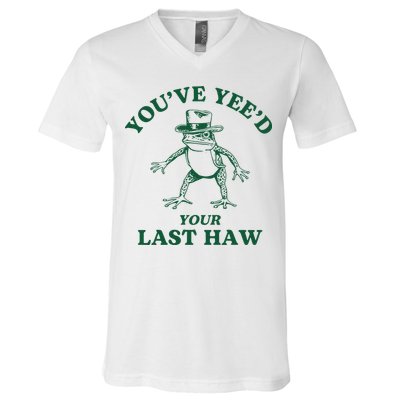 YouVe YeeD Your Last Haw Cowboy Frog V-Neck T-Shirt