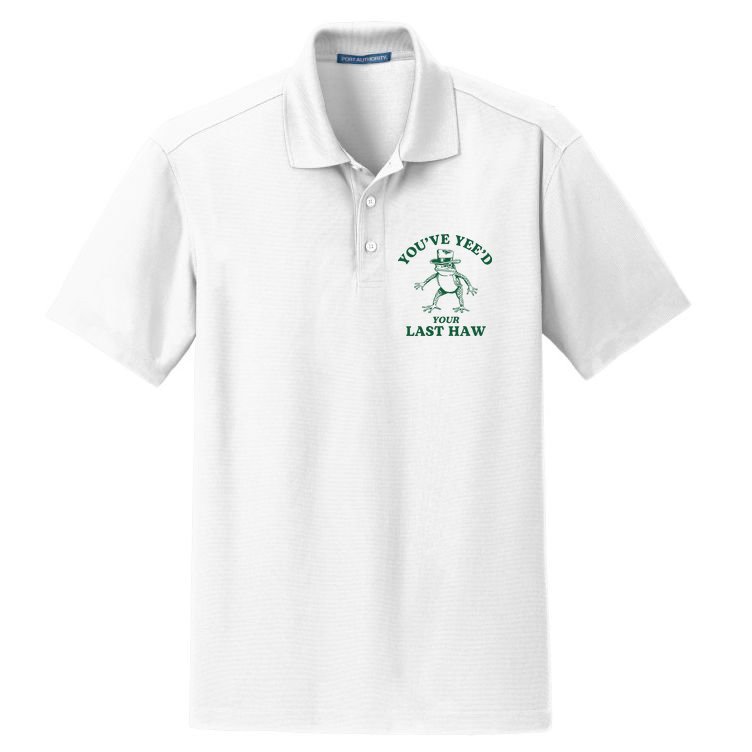 YouVe YeeD Your Last Haw Cowboy Frog Dry Zone Grid Polo