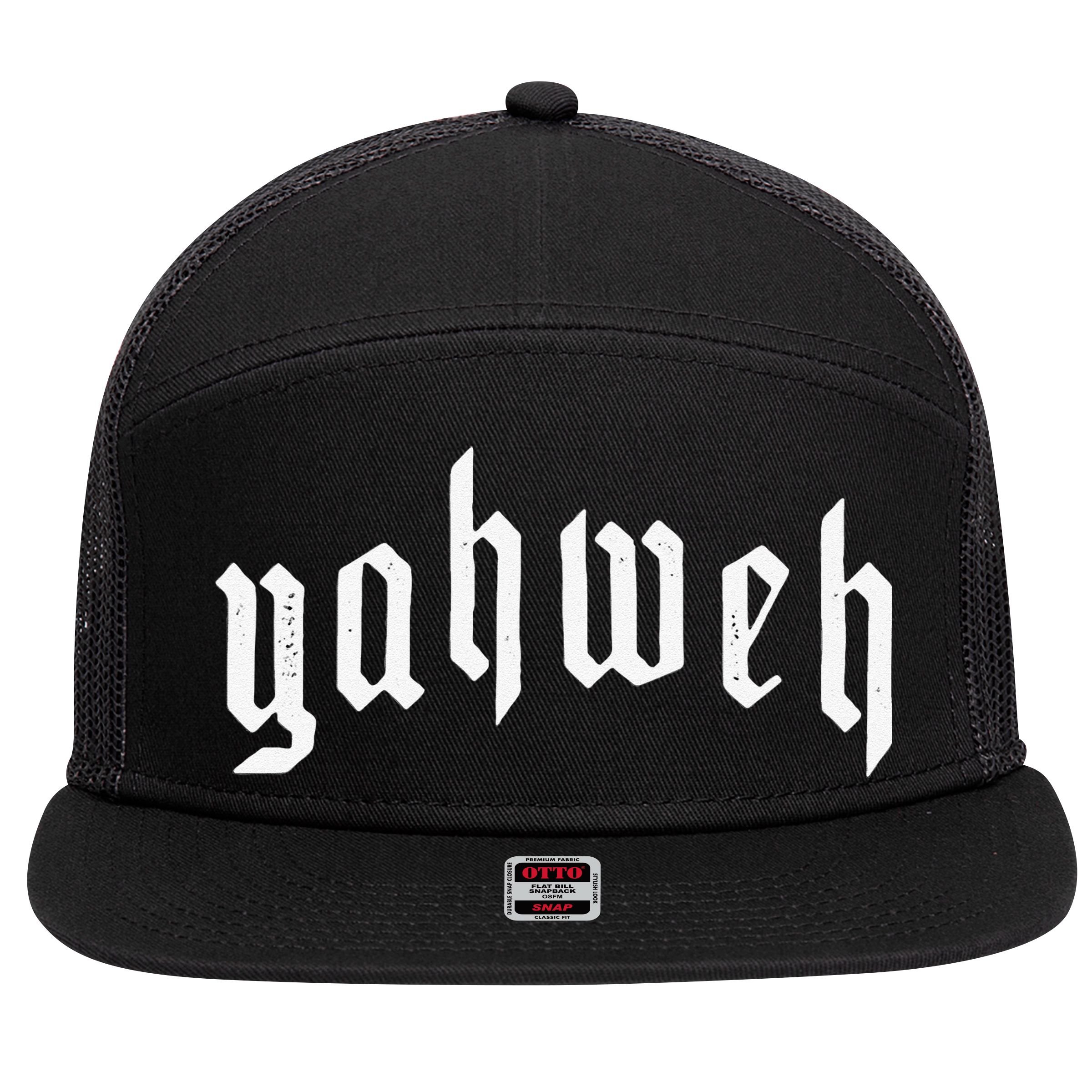 Yahweh YHWH Yeshua Jesus Christian Jewish God Manifestation 7 Panel Mesh Trucker Snapback Hat