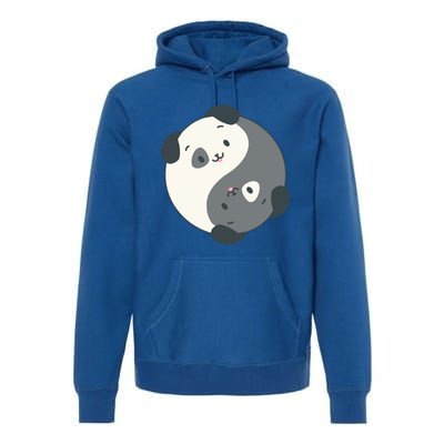 Yin Yang Yoga Zen Cute Dogs For Yoga Lover Gift Premium Hoodie