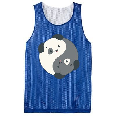 Yin Yang Yoga Zen Cute Dogs For Yoga Lover Gift Mesh Reversible Basketball Jersey Tank