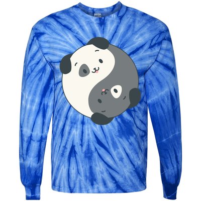 Yin Yang Yoga Zen Cute Dogs For Yoga Lover Gift Tie-Dye Long Sleeve Shirt