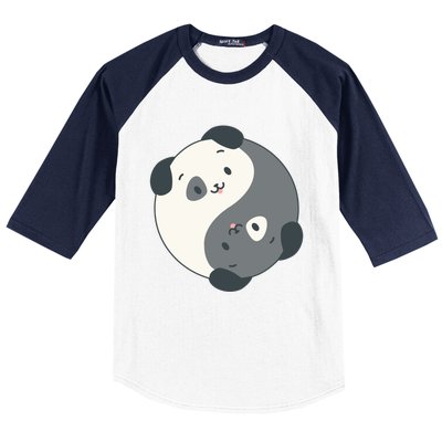 Yin Yang Yoga Zen Cute Dogs For Yoga Lover Gift Baseball Sleeve Shirt