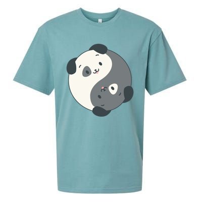 Yin Yang Yoga Zen Cute Dogs For Yoga Lover Gift Sueded Cloud Jersey T-Shirt