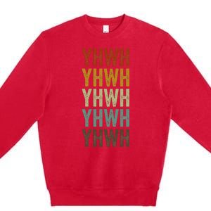 Yhwh Yhwh Yahweh Hebrew Premium Crewneck Sweatshirt