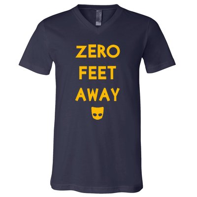 Zero 0 Feet Away Funny Gay Cruising V-Neck T-Shirt